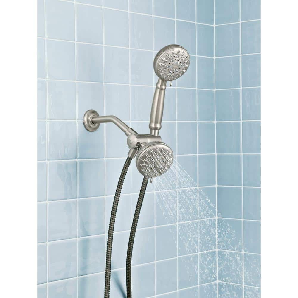 Banbury 5-spray 4 in. Dual Shower Head and Handheld Shower Head in Spot Resist Brushed Nickel by Moen