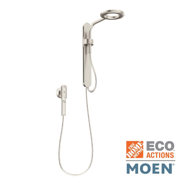 Nebia by Moen 1-Spray 8 in. Dual Shower Head and Handheld with Magnetic Dock, Spot Resist Brushed Nickel