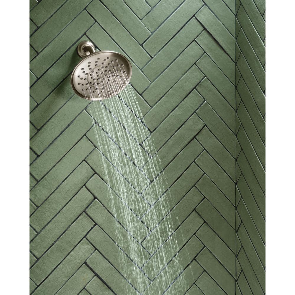 Moen Brecklyn 1‑Spray 9 in. Single Wall‑Mount Fixed Rain Shower Head in Spot Resist Brushed Nickel (SRN)