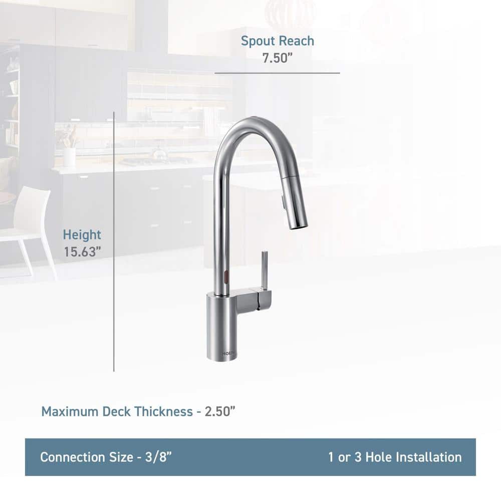 Moen Align Single-Handle Touchless Pull-Down Sprayer Kitchen Faucet with MotionSense and Power Clean, Spot Resist Stainless