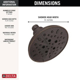 Delta 5-Spray 6 in. Single Wall Mount Fixed Shower Head, SpotShield Venetian Bronze, 1.75 GPM