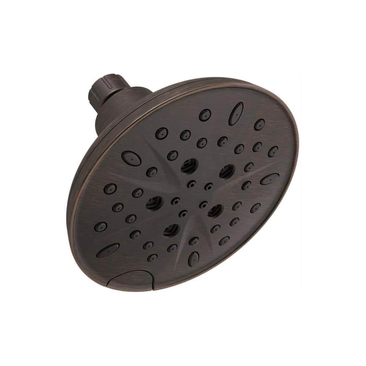 Delta 5-Spray 6 in. Single Wall Mount Fixed Shower Head, SpotShield Venetian Bronze, 1.75 GPM