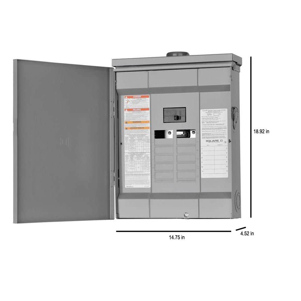 Square D Homeline 125-Amp 12-Space 24-Circuit Outdoor Main Breaker Plug-On Neutral Load Center - HOM1224M125PRBVP