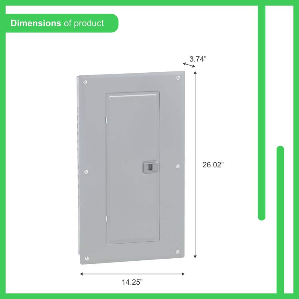 Square D Homeline 125 Amp 20-Space 40-Circuit Indoor Main Lug plug-on neutral Electrical Panel with Cover, Ground Bar