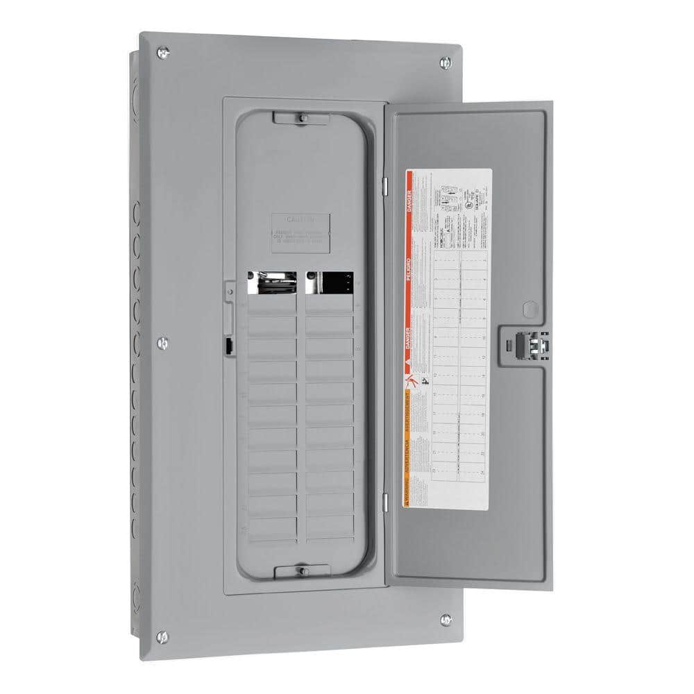 Square D Homeline 125 Amp 20-Space 40-Circuit Indoor Main Lug plug-on neutral Electrical Panel with Cover, Ground Bar