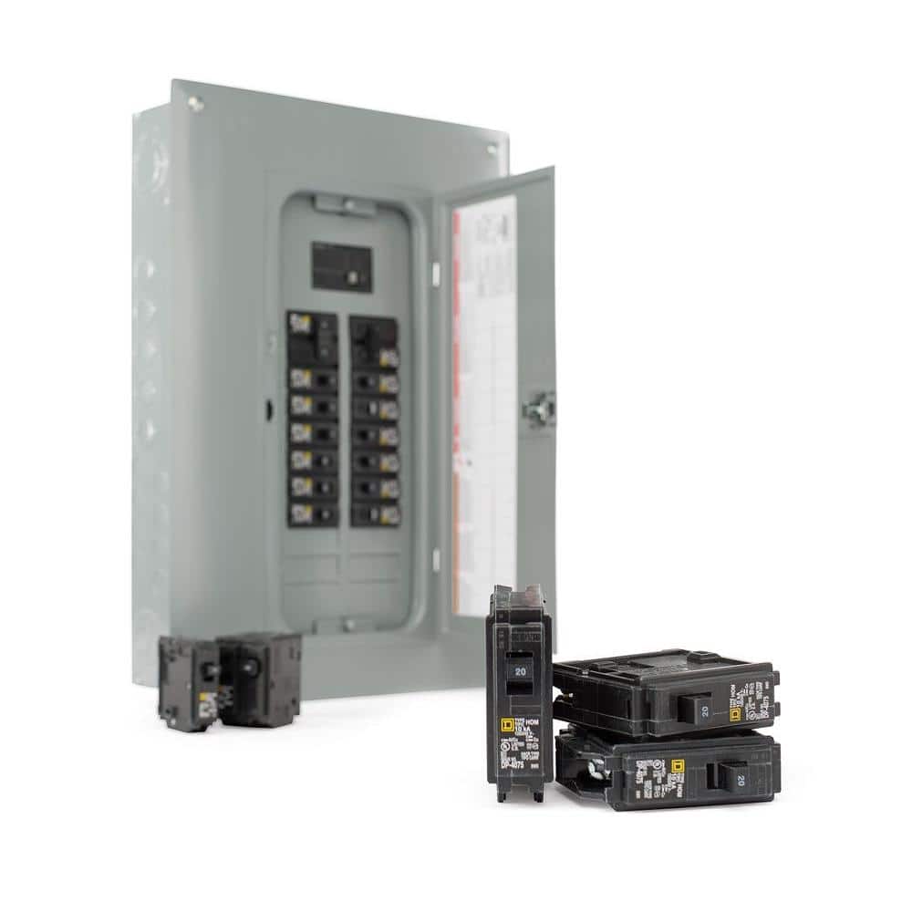 Square D Homeline 100-Amp 20-Space 40-Circuit Indoor Main Breaker Plug-On Neutral Load Center - HOM2040M100PCVP