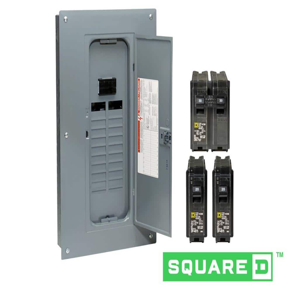 Square D Homeline 100-Amp 20-Space 40-Circuit Indoor Main Breaker Plug-On Neutral Load Center - HOM2040M100PCVP