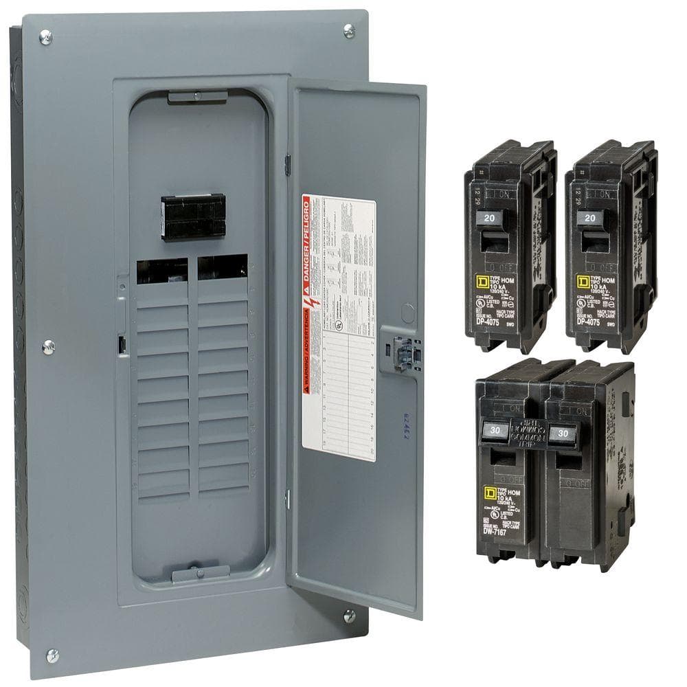 Square D Homeline Qwik-Grip 100-Amp 20-Space 40-Circuit Indoor Main Breaker Plug-On Neutral Load Center - HOM2040M100PQCVP