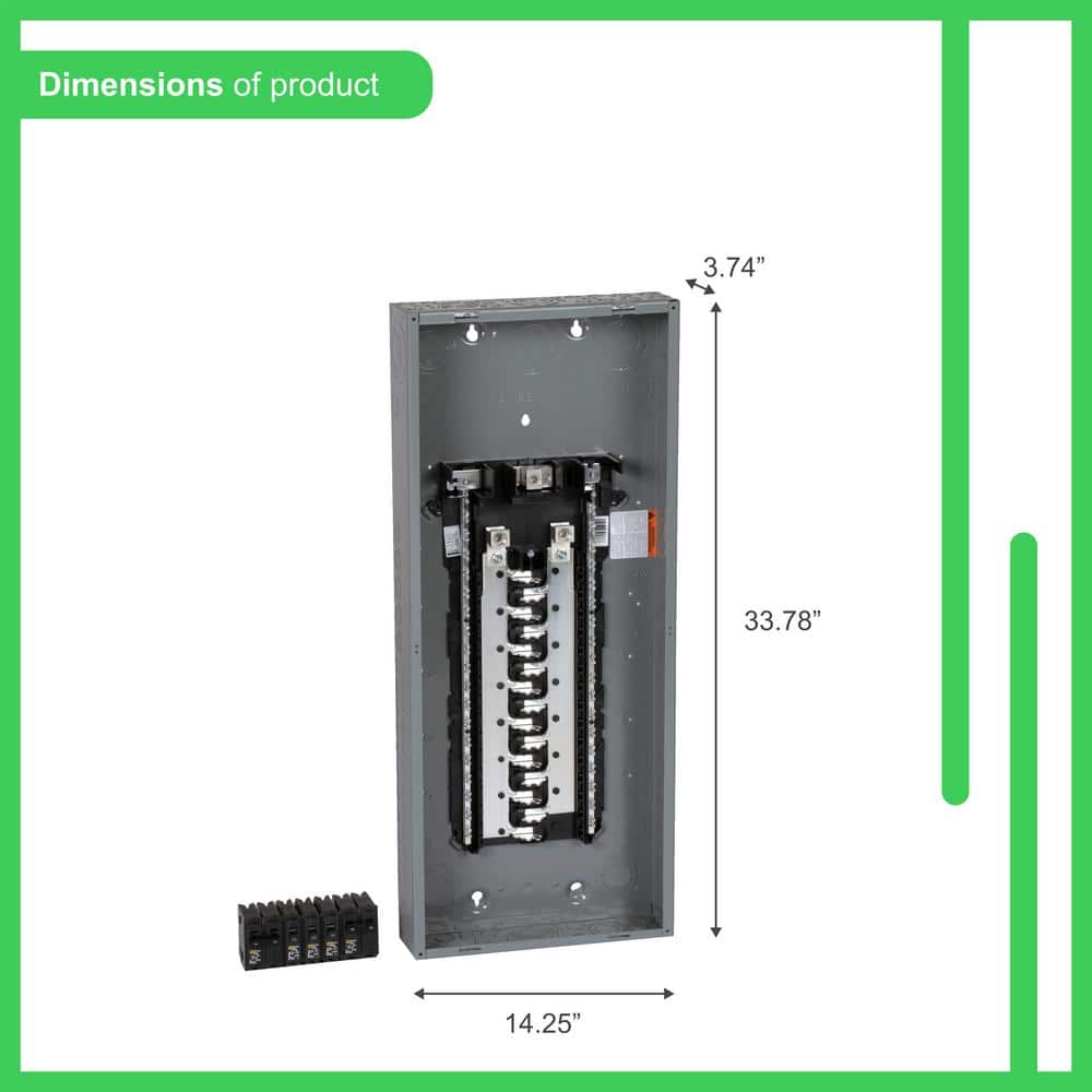 Square D Homeline 225-Amp 30-Space 60-Circuit Indoor Convertible Plug-On Neutral Load Center - HOM3060L225PGCVP
