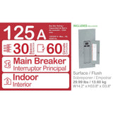 Homeline 125 Amp 30-Space 60-Circuit Indoor Main Breaker Plug-On Neutral Load Center with Cover