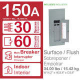 Square D Homeline 150-Amp 30-Space 60-Circuit Indoor Main Breaker Plug-On Neutral Load Center - HOM3060M150PCVP