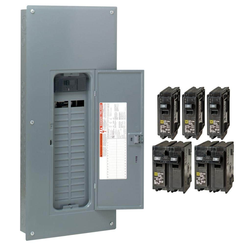 Square D Homeline Qwik-Grip 200-Amp 30-Space 60-Circuit Indoor Main Breaker Plug-On Neutral Load Center - HOM3060M200PQCVP