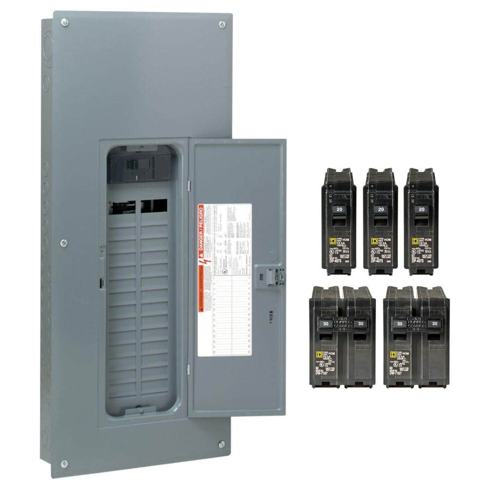 Square D Homeline Qwik-Grip 200-Amp 30-Space 60-Circuit Indoor Main Breaker Plug-On Neutral Load Center - HOM3060M200PQCVP