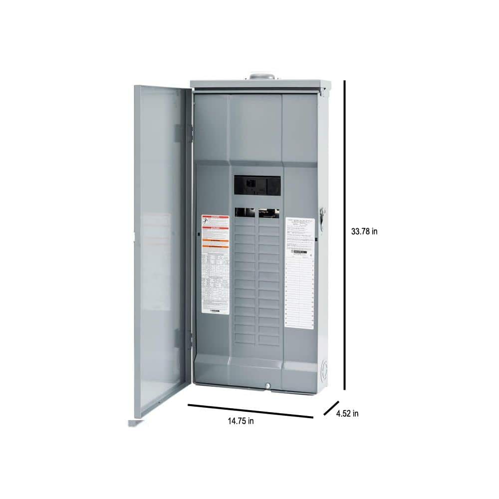 Square D Homeline 200-Amp 30-Space 60-Circuit Outdoor Main Breaker Plug-On Neutral Load Center - HOM3060M200PRBVP
