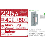Square D Homeline 225 Amp 40-Space 80-Circuit Indoor Convertible Main Lugs Load Center with Cover