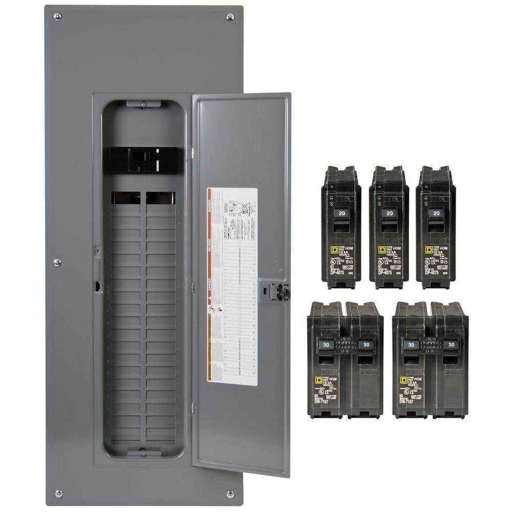 Square D Homeline Qwik-Grip 200-Amp 40-Space 80-Circuit Indoor Main Breaker Plug-On Neutral Load Center - HOM4080M200PQCVP