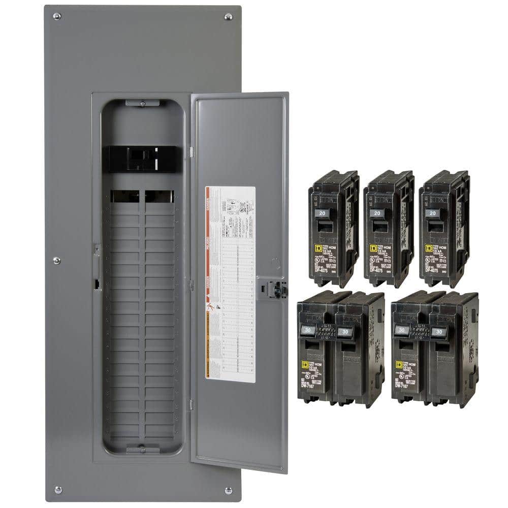 Square D Homeline Qwik-Grip 200-Amp 40-Space 80-Circuit Indoor Main Breaker Plug-On Neutral Load Center - HOM4080M200PQCVP