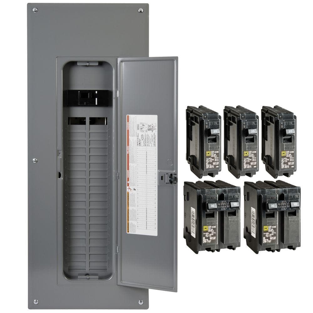 Square D Homeline Qwik-Grip 200-Amp 40-Space 80-Circuit Indoor Main Breaker Plug-On Neutral Load Center - HOM4080M200PQCVP