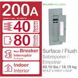 Square D Homeline Qwik-Grip 200-Amp 40-Space 80-Circuit Indoor Main Breaker Plug-On Neutral Load Center - HOM4080M200PQCVP