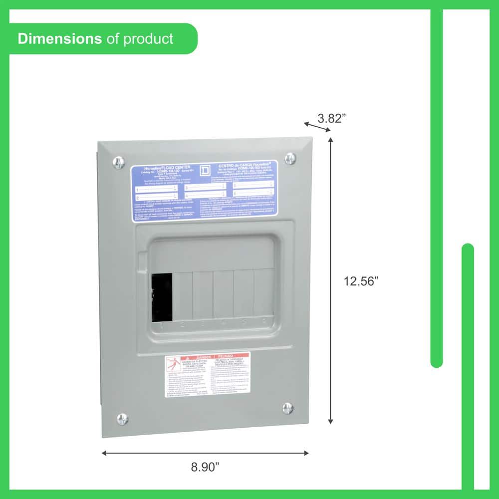 Square D Homeline 100-Amp 6-Space 12-Circuit Indoor Convertible Load Center - HOM612L100FCP