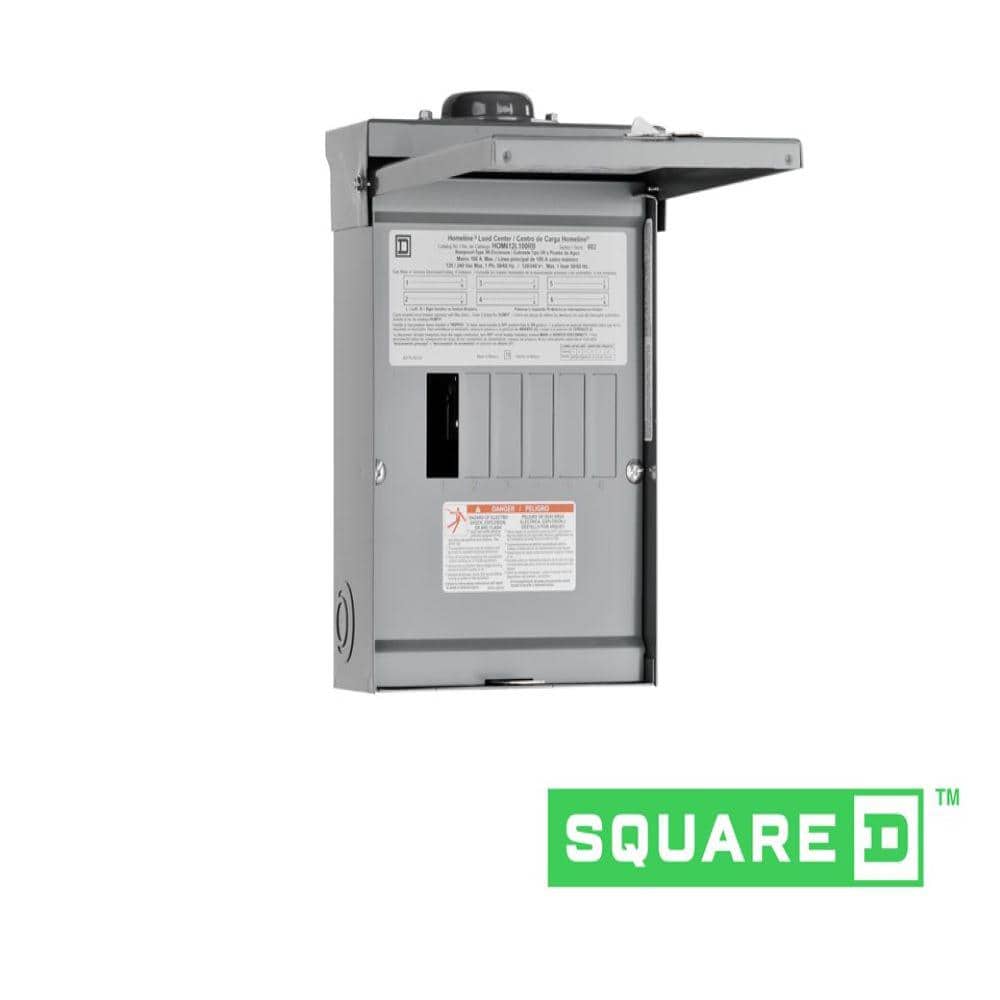 Square D Homeline 100-Amp 6-Space 12-Circuit Outdoor Main Lug Load Center - HOM612L100RBCP