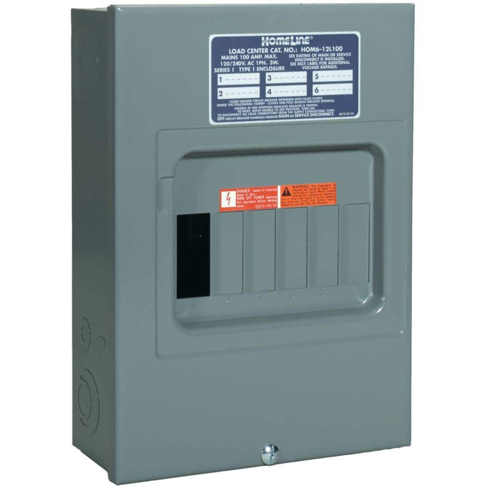 Square D Homeline 100-Amp 6-Space 12-Circuit Indoor Main Lug Load Center - HOM612L100SCP
