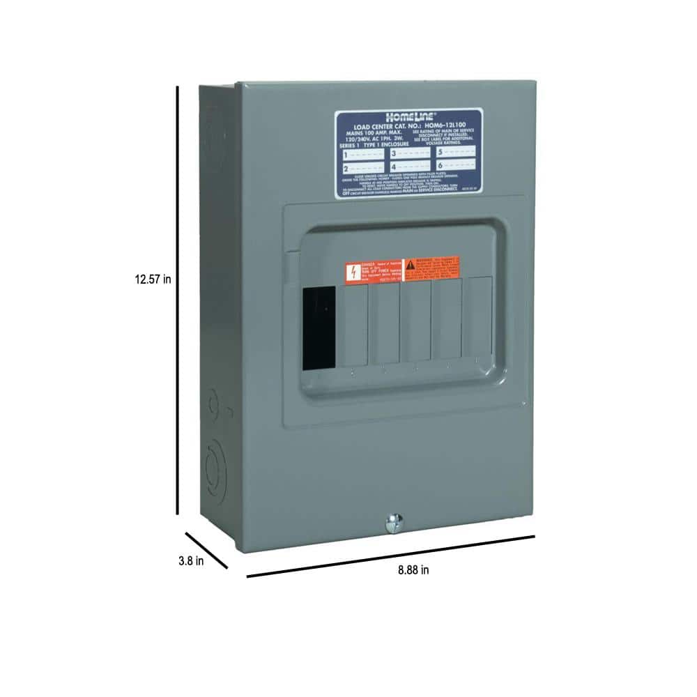 Square D Homeline 100-Amp 6-Space 12-Circuit Indoor Main Lug Load Center - HOM612L100SCP