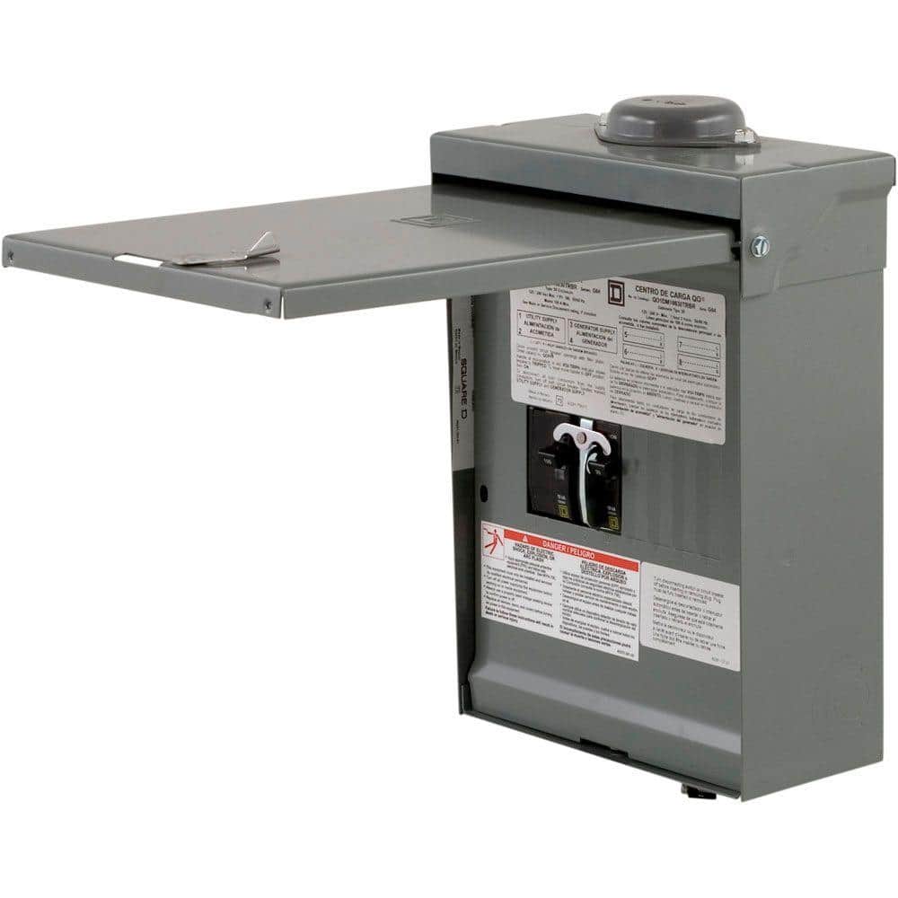 Square D QO 30-Amp 4-Space 8-Circuit Generator Main Breaker Outdoor Manual Transfer Switch