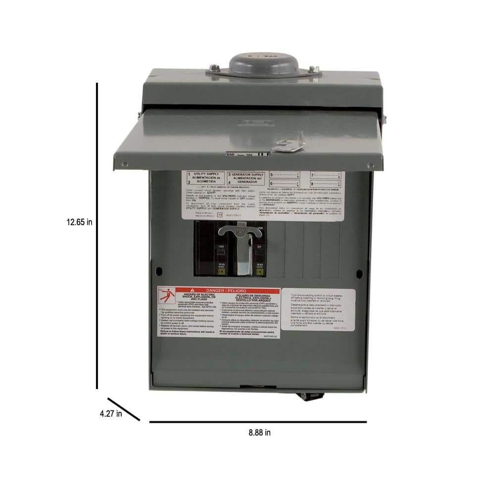 Square D QO 30-Amp 4-Space 8-Circuit Generator Main Breaker Outdoor Manual Transfer Switch