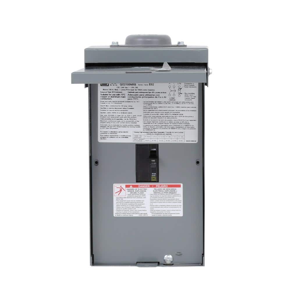 Square D QO 100 Amp 2-Pole Outdoor Circuit Breaker Enclosure with QO2100 Breaker Included