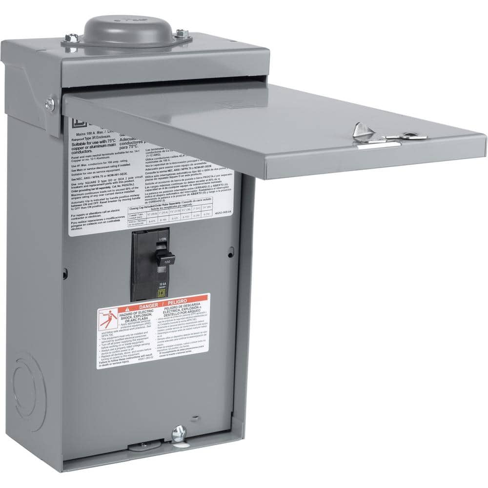 Square D QO 100 Amp 2-Pole Outdoor Circuit Breaker Enclosure with QO2100 Breaker Included