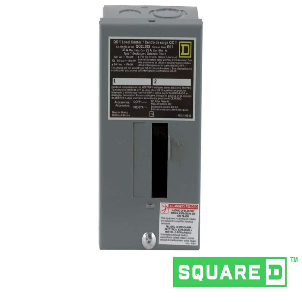 Square D Square D QO Only 30-Amp 2-Space 2-Circuit Indoor Main Lug Load Center - QO2L30SCP