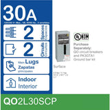 Square D Square D QO Only 30-Amp 2-Space 2-Circuit Indoor Main Lug Load Center - QO2L30SCP