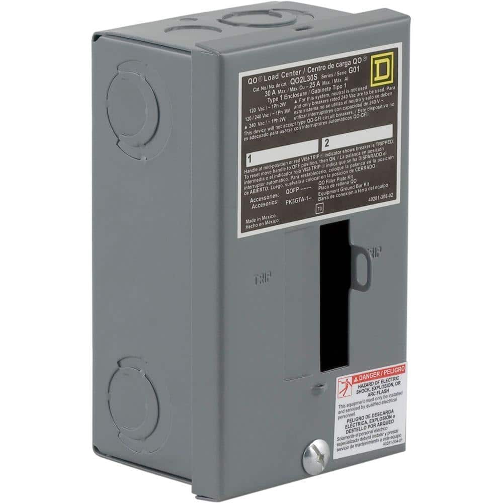 Square D Square D QO Only 30-Amp 2-Space 2-Circuit Indoor Main Lug Load Center - QO2L30SCP