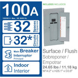 Square D QO 100 Amp 32-Space 32-Circuit Indoor Main Breaker Plug-On Neutral Load Center with Cover Value Pack