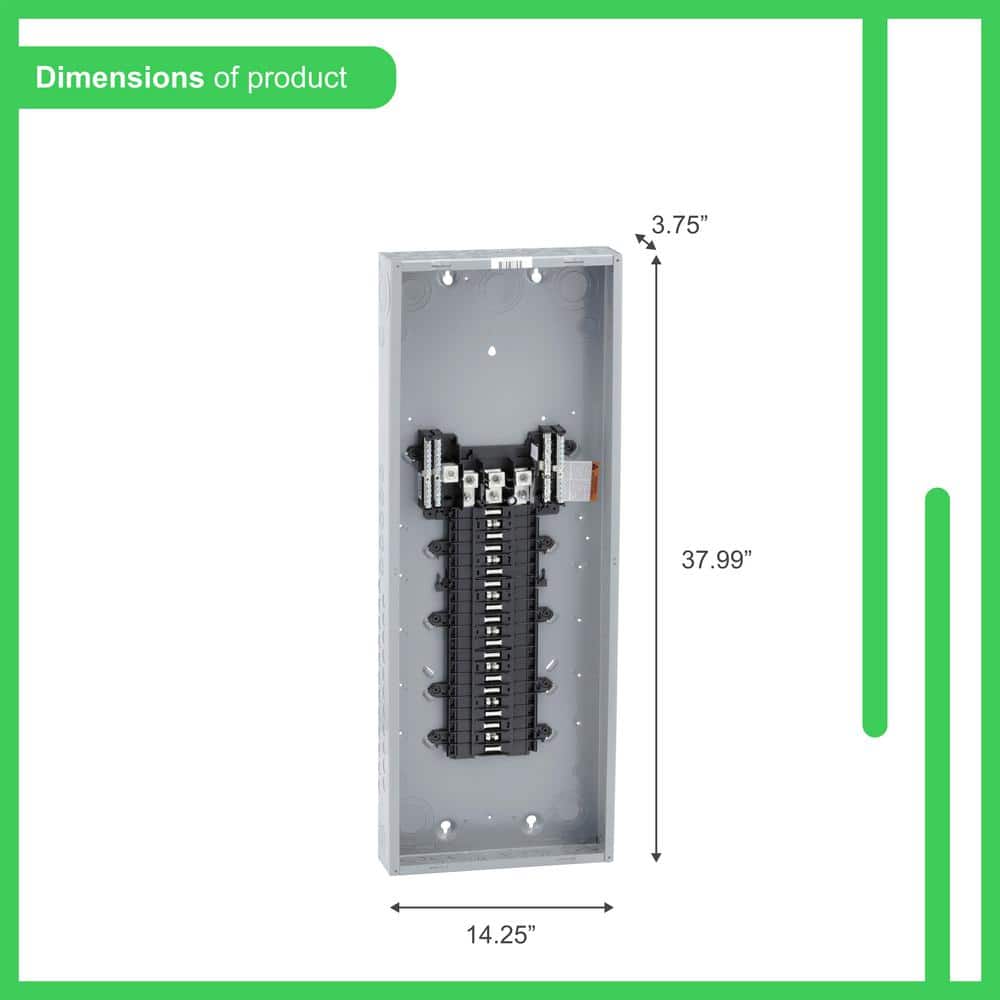 Square D QO 225 Amp 42-Space 42-Circuit 3-Phase Main Lug Load Center with Ground Bar