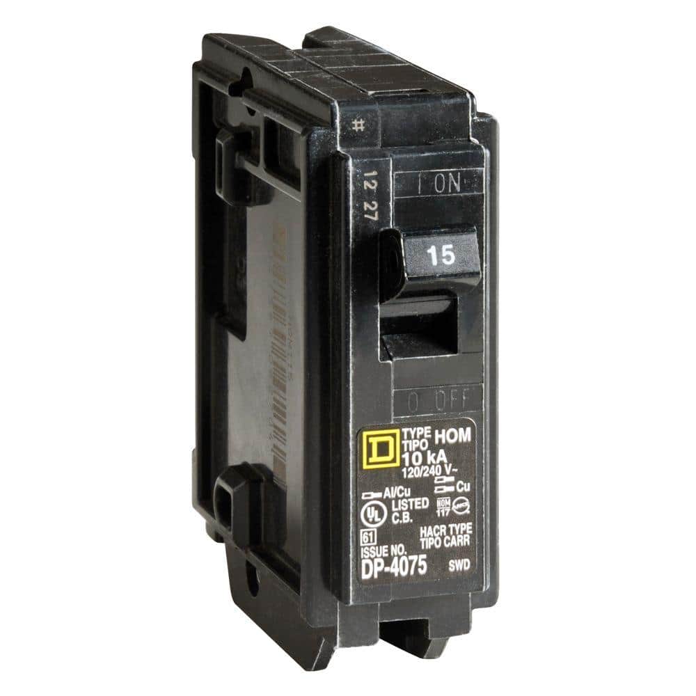 Square D Homeline 1-20 and 1-15 Amp Single-Pole, and 1-30 Amp 2-Pole Circuit Breakers (3-pack)