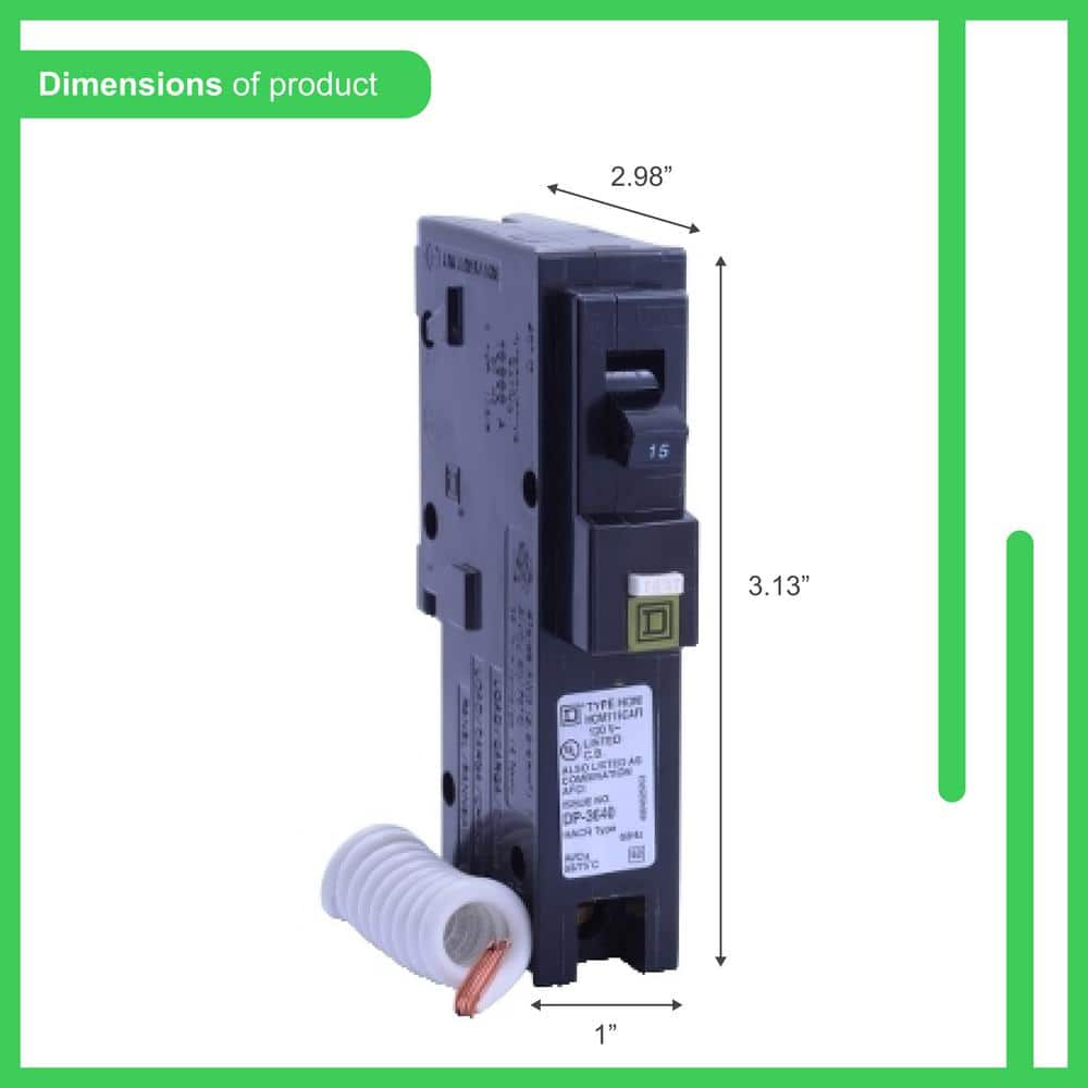Square D Homeline 15 Amp Single-Pole Combination Arc Fault Circuit Breaker(HOM115CAFIC)