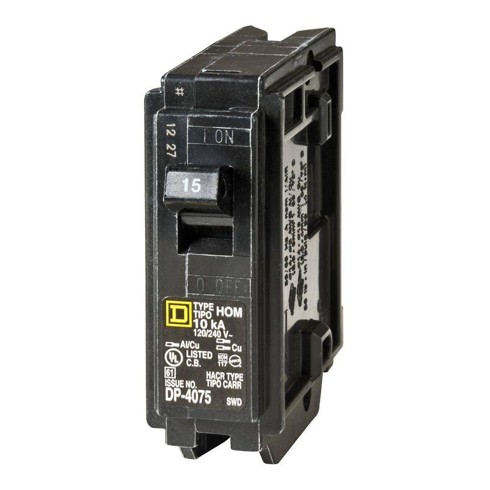 Square D Homeline 15 Amp Single-Pole Circuit Breaker (8-Pack)