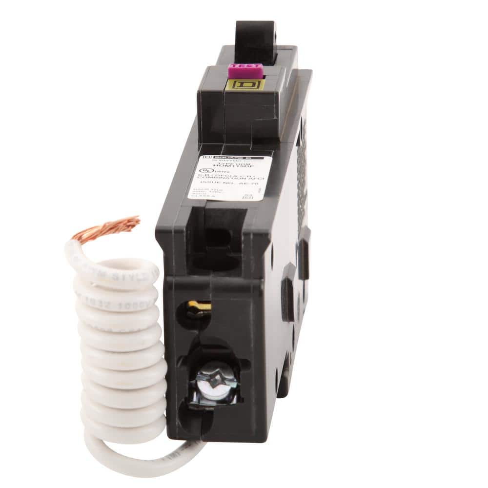 Square D Homeline 15 Amp Single-Pole Dual Function CAFCI/GFCI Circuit Breaker (HOM115DFC)