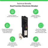 Square D Homeline 15 Amp Single-Pole Dual Function CAFCI/GFCI Circuit Breaker (HOM115DFC)