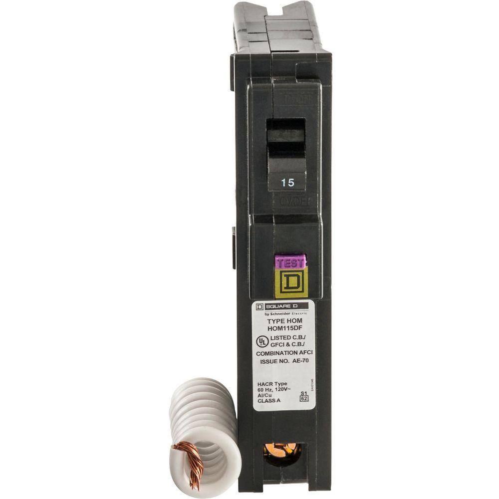 Square D Homeline 15 Amp Single-Pole Dual Function (CAFCI and GFCI) Circuit Breaker (6-Pack)