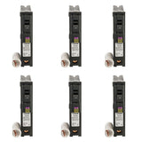Square D Homeline 15 Amp Single-Pole Dual Function (CAFCI and GFCI) Circuit Breaker (6-Pack)