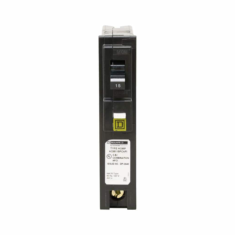 Square D Homeline 15 Amp Single-Pole Plug-On Neutral Combination Arc Fault Circuit Breaker (6-Pack)