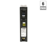 Square D Homeline 15 Amp Single-Pole Plug-On Neutral Combination Arc Fault Circuit Breaker (6-Pack)