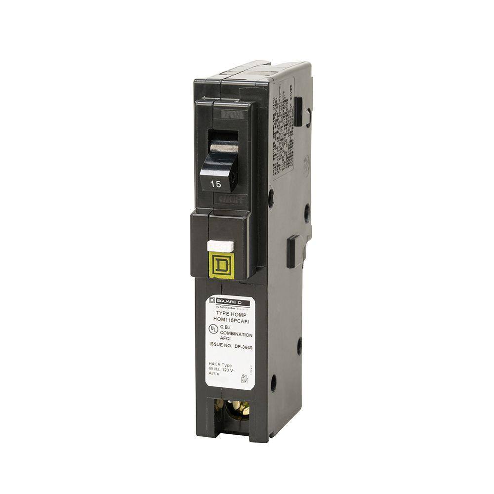 Square D Homeline 15 Amp Single-Pole Plug-On Neutral Combination Arc Fault Circuit Breaker (6-Pack)