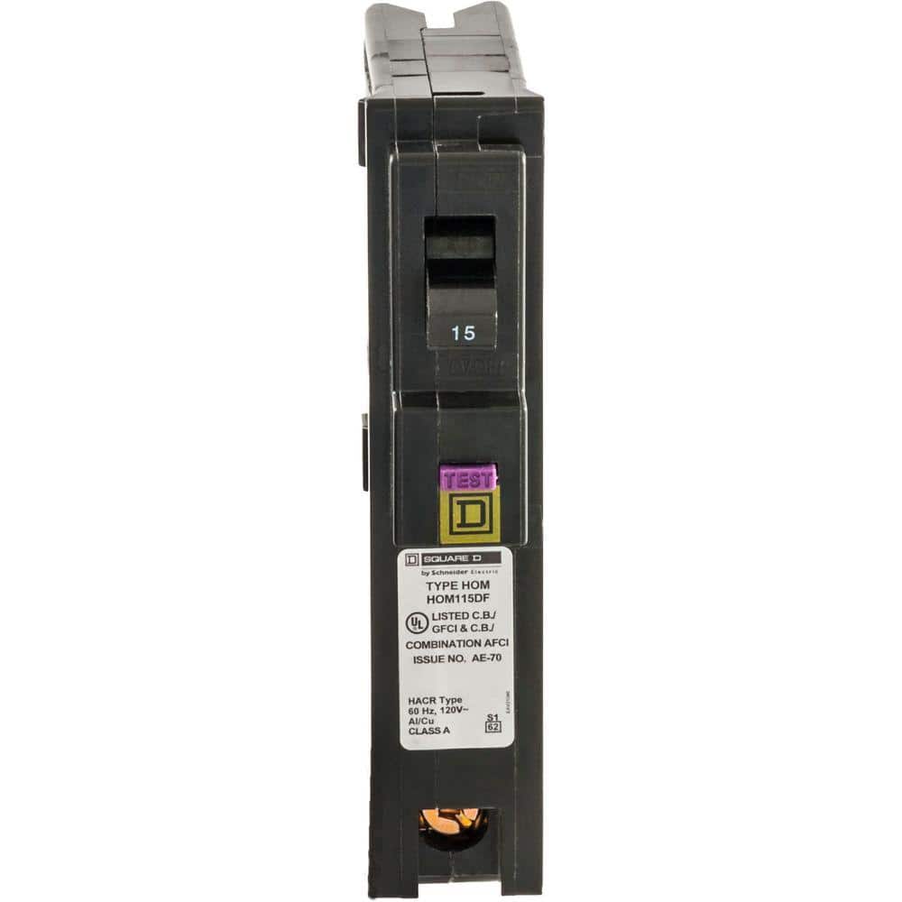 Square D Homeline 15 Amp Single-Pole Plug-On Neutral Dual Function (CAFCI and GFCI) Circuit Breaker (6-Pack)