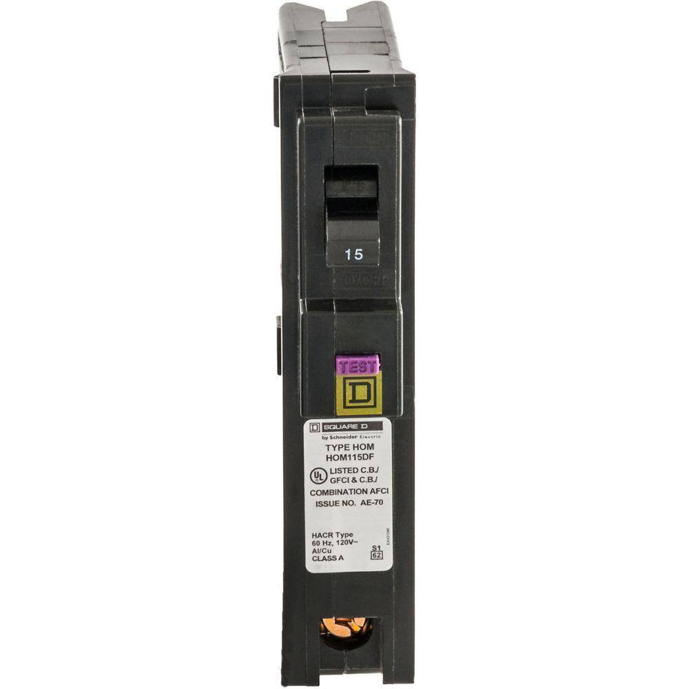 Square D Homeline 15 Amp Single-Pole Plug-On Neutral Dual Function (CAFCI and GFCI) Circuit Breaker (9-pack)