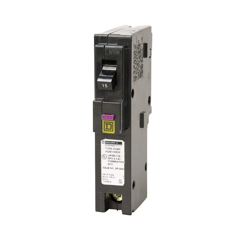 Square D Homeline 15 Amp Single-Pole Plug-On Neutral Dual Function (CAFCI and GFCI) Circuit Breaker (9-pack)