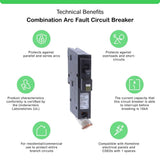 Square D Homeline 20-Amp Single-Pole Combination Arc Fault Circuit Breaker, HOM120CAFIC